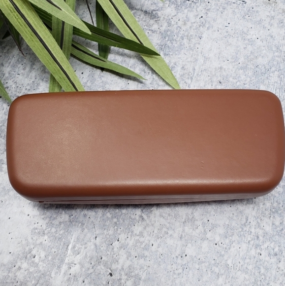 Longchamp Paris Brown Leather Glasses Hard Case - Picture 4 of 5